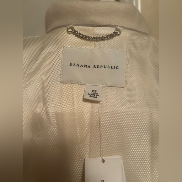 NWT Banana Republic Wool-blend Peacoat XS Off White - Picture 3 of 9